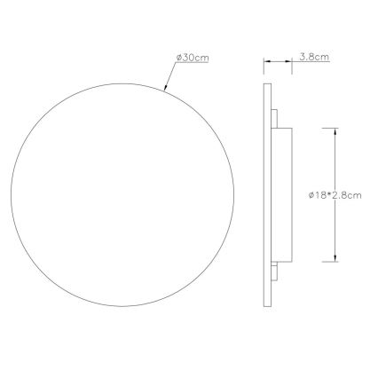 Globo - LED настінний світильник LED/14W/230V 3000K діам. 30 см