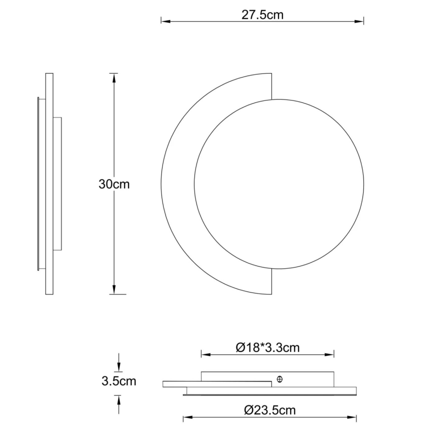 Globo - LED настінний світильник LED/14W/230V 3000K діаметром 30 см