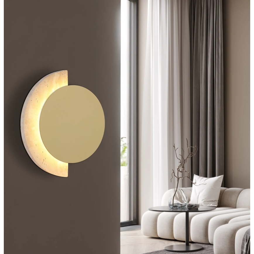 Globo - настенный светильник LED, 8 Вт, 230 В, 3000 К, диаметр 20 см, травертин