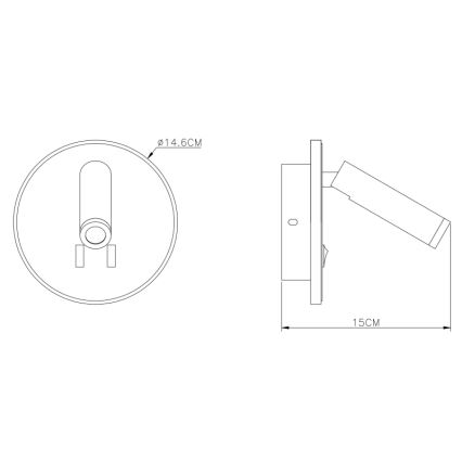 Globo - Настінний точковий LED світильник LED/6W + LED/1W/230V