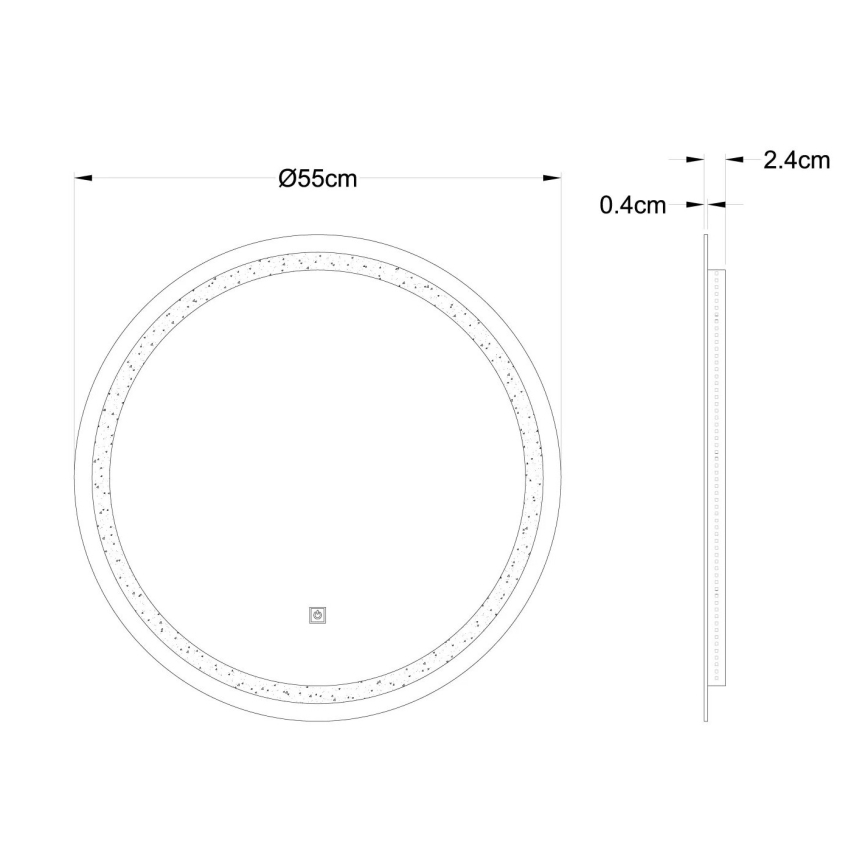 Globo - Настенное зеркало со светодиодной подсветкой с регулированием яркости LED/10W/230V 4000K диаметр 55 см