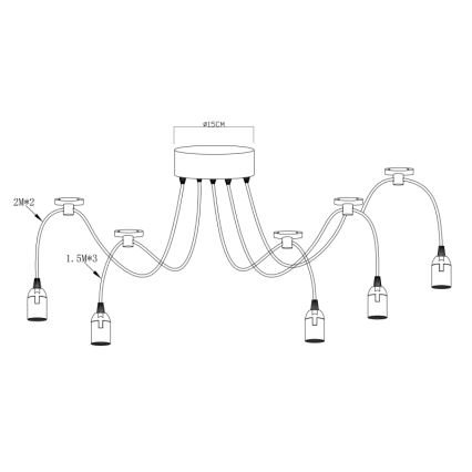 Globo - Підвісне освітлення 5xE27/60W/230V
