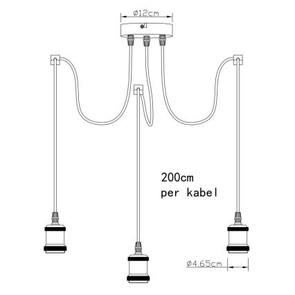Globo A32-3 - Подвесная люстра OLIVER 3xE27/40W/230V паук