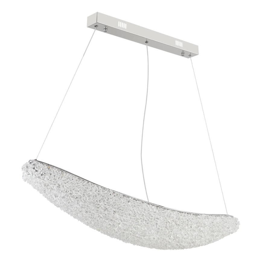 Globo - диммируемая светодиодная (LED) подвесная люстра на тросе LED/40W/230V 2700-6000K, глянцевый хром + пульт дистанционного управления