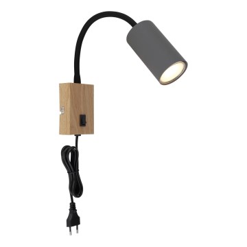 Globo - Гибкая настенная лампа 1xGU10/25W/230V серый/коричневый