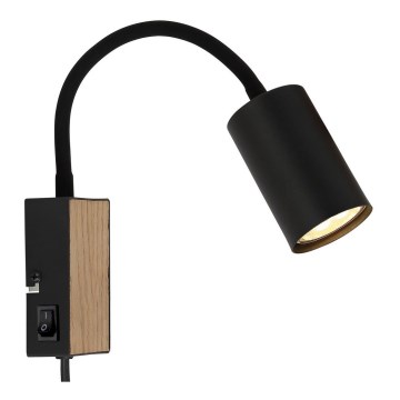 Globo - Гибкая настенная лампа 1xGU10/35W/230V черный/коричневый