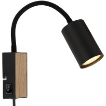Globo - Гибкая настенная лампа 1xGU10/35W/230V черный/коричневый