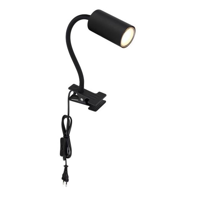 Globo - Гнучка лампа з затискачем 1xGU10/25W/230V чорний