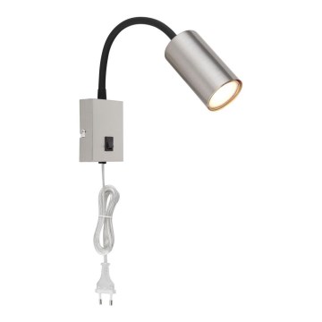 Globo - Гнучка настінна лампа 1xGU10/25W/230V чорний/матовий хром