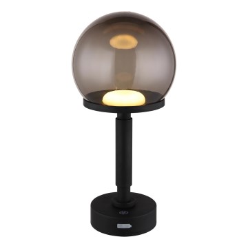 Globo - LED Акумуляторна сенсорна настільна лампа з регулюванням яскравості LED/2,5W/5V 1800mAh 2700/4000/6500K чорний