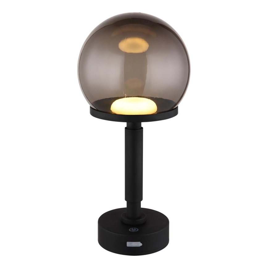 Globo - LED Акумуляторна сенсорна настільна лампа з регулюванням яскравості LED/2,5W/5V 1800mAh 2700/4000/6500K чорний