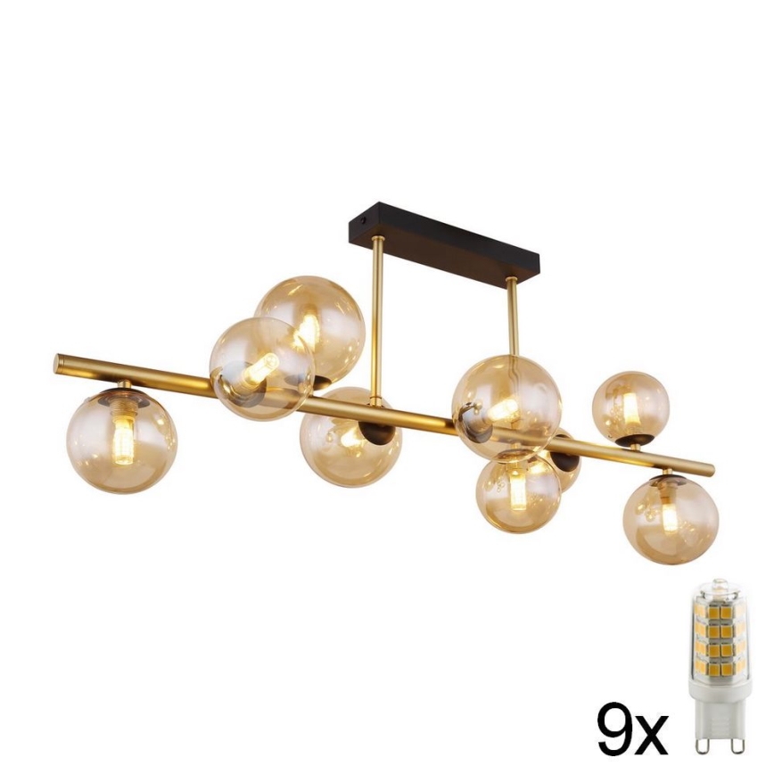 Globo - LED Люстра на штанзі 9xG9/3W/230V латунь