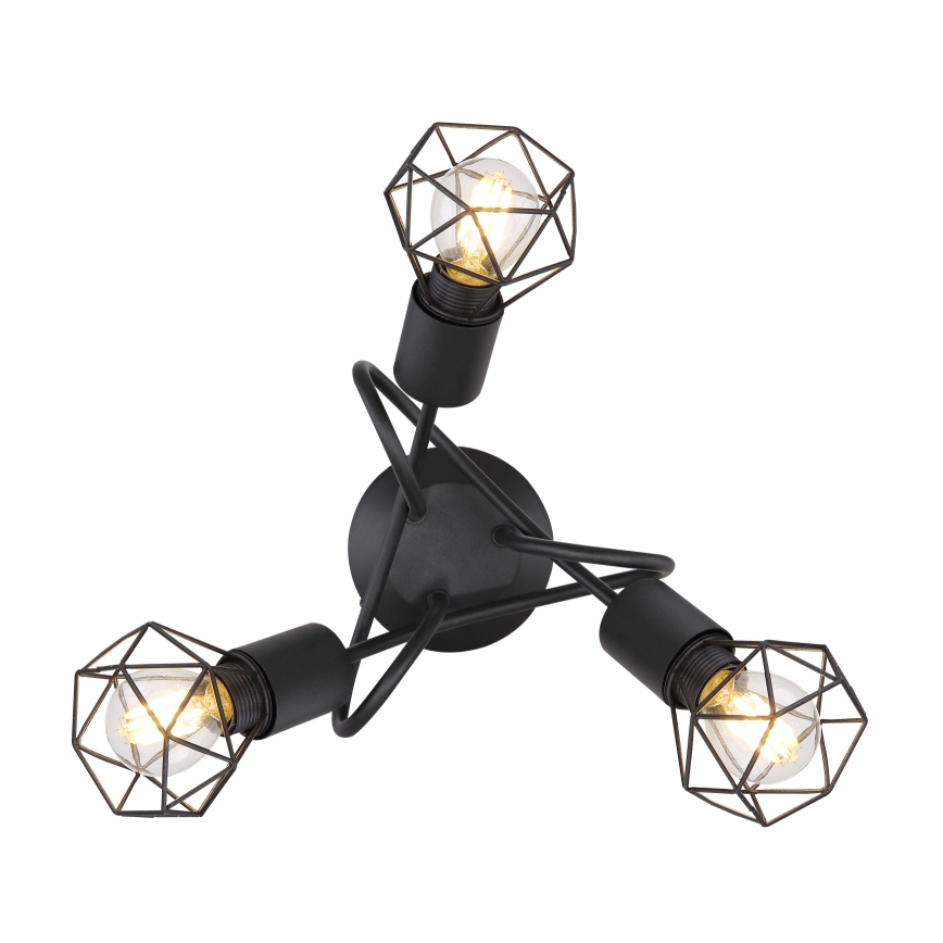 Globo - Світлодіодна накладна люстра 3xE14/6W/230V чорна