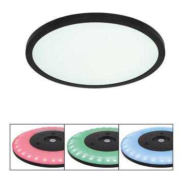 Globo - LED RGB Стельовий світильник для ванної з регулюванням яскравості LED/18W/230V 3000-6000K + пульт дистанційного керування IP44 чорний