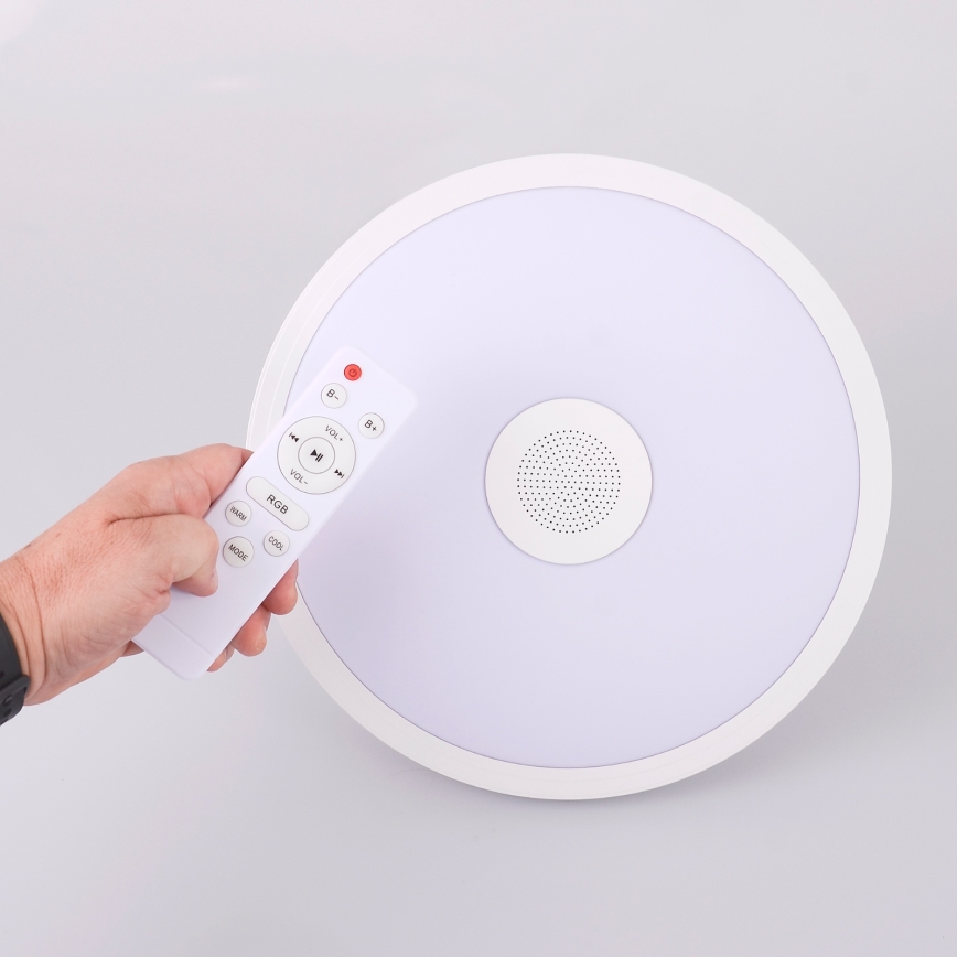 Globo - LED RGBW Світильник для ванної з регулюванням яскравості з динаміком LED/18W/230V 3000-6500K IP44 + пульт дистанційного керування