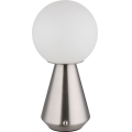 Globo - LED Сенсорна вулична настільна лампа з регулюванням яскравості LED/1,5W/5V 3000/4500/6500K 1800 mAh IP41 матовий хром