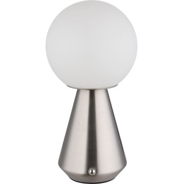 Globo - LED Сенсорна вулична настільна лампа з регулюванням яскравості LED/1,5W/5V 3000/4500/6500K 1800 mAh IP41 матовий хром