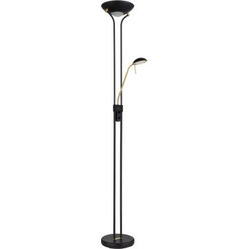 Globo - LED Торшер з регулюванням яскравості LED/20W/230V + LED/5,5W 3000K чорний/золотий