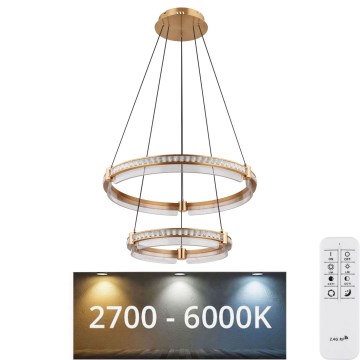 Globo - LED Кришталева підвісна люстра з регулюванням яскравості LED/78W/230V 2700K-6000K + пульт дистанційного керування