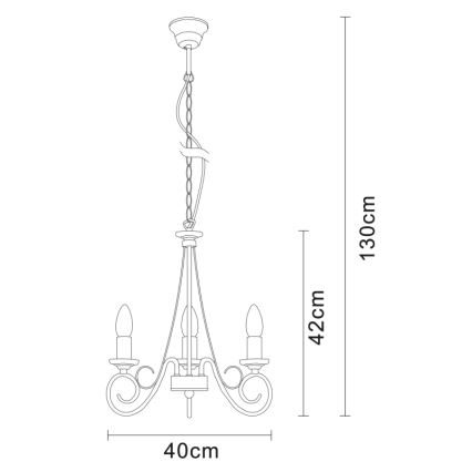 Globo - Люстра на ланцюжку 3xE14/40W/230V