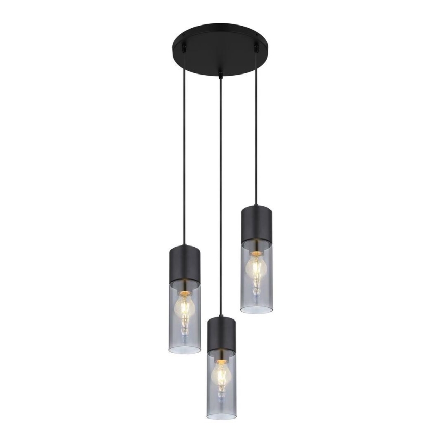 Globo - Люстра на тросі 3xE27/25W/230V діам. 30 см чорна