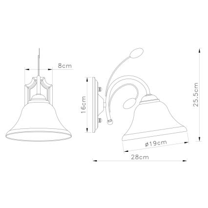 Globo - Настенный светильник 1xE27/60W/230V