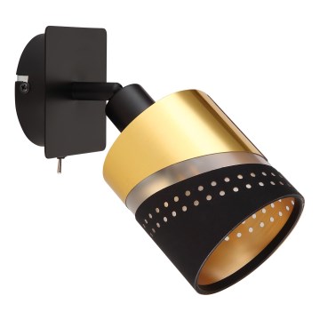 Globo - Настенный точечный светильник 1xE14/25W/230V черный/золотистый