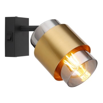 Globo - Настенный точечный светильник 1xE27/40W/230V черный/латунь