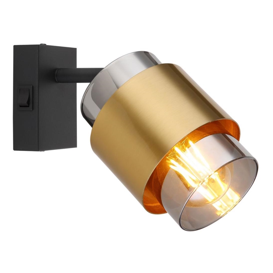 Globo - Настенный точечный светильник 1xE27/40W/230V черный/латунь