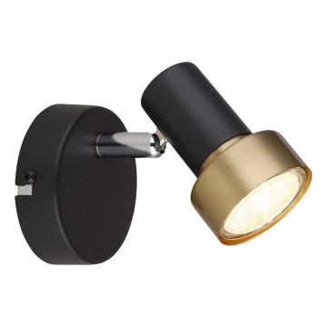 Globo - Настенный точечный светильник 1xGU10/25W/230V черный/золотистый
