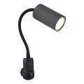 Globo - Настенный точечный светильник в розетку 1xGU10/35W/230V черный