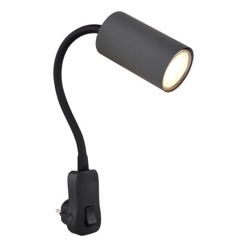 Globo - Настенный точечный светильник в розетку 1xGU10/35W/230V черный