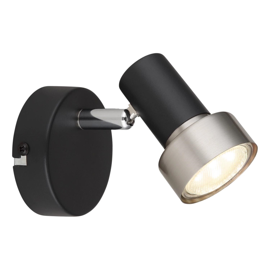 Globo - Настінний точковий світильник 1xGU10/25W/230V чорний/срібний