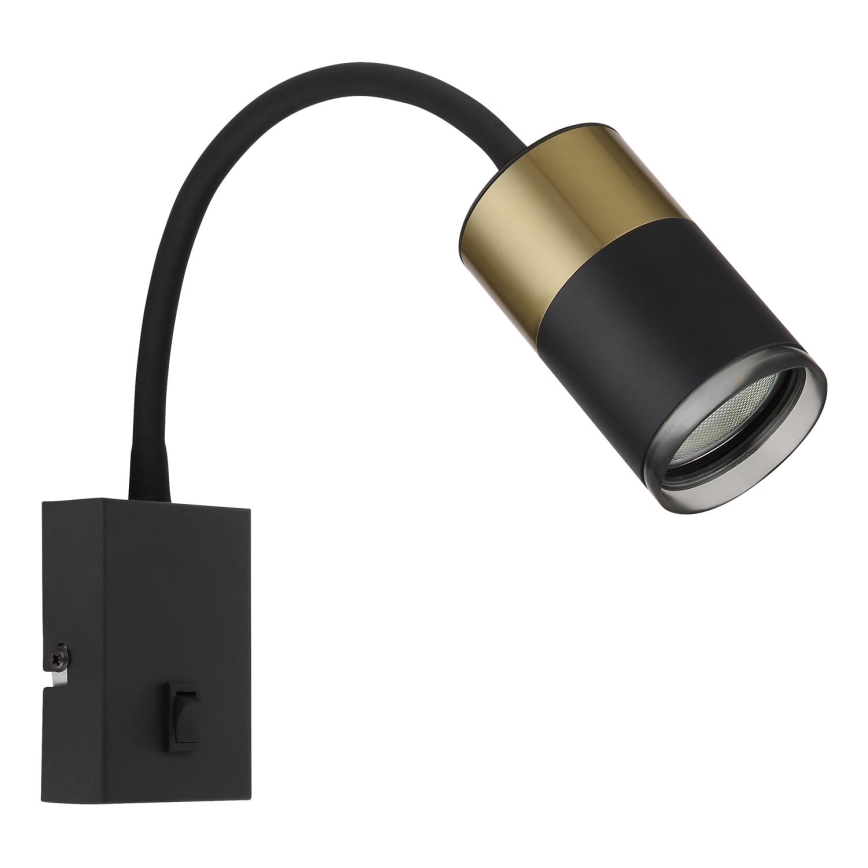 Globo - Настінний точковий світильник 1xGU10/25W/230V чорний/золотий