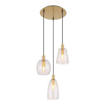 Globo - Підвісна люстра 3xE14/40W/230V діаметр 43 см латунь