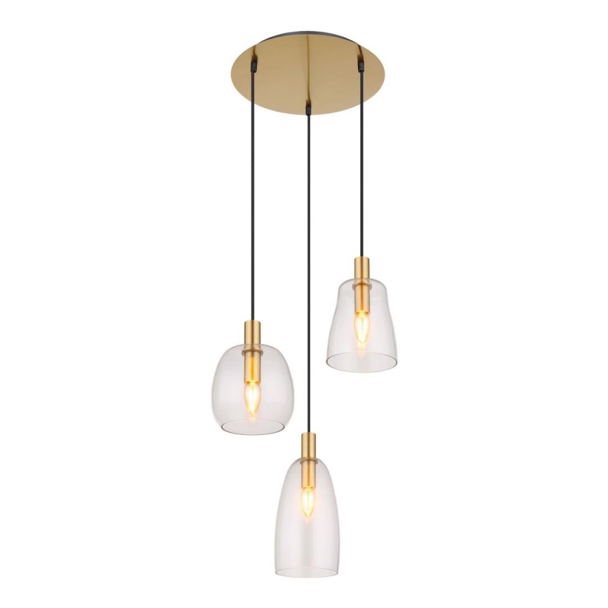 Globo - Підвісна люстра 3xE14/40W/230V діаметр 43 см латунь