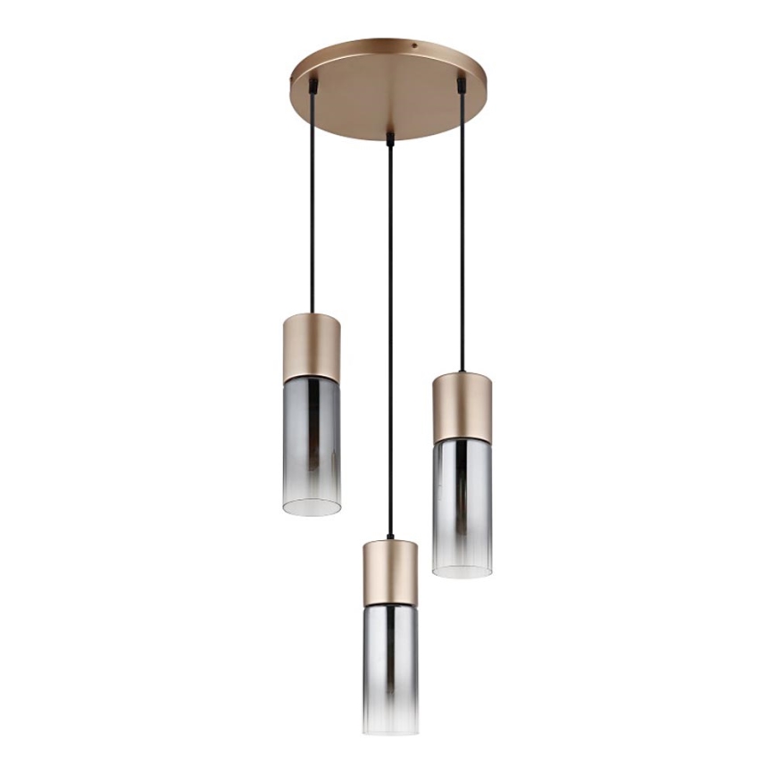 Globo - Підвісна люстра 3xE27/25W/230V бронзовий діаметр 34 см