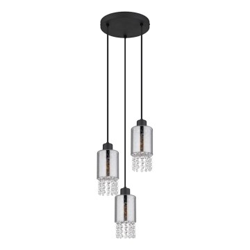 Globo - Підвісна люстра 3xE27/40W/230V діаметр 25 см чорний