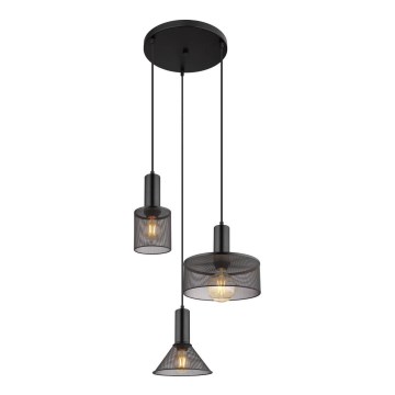 Globo - Підвісна люстра 3xE27/60W/230V чорний