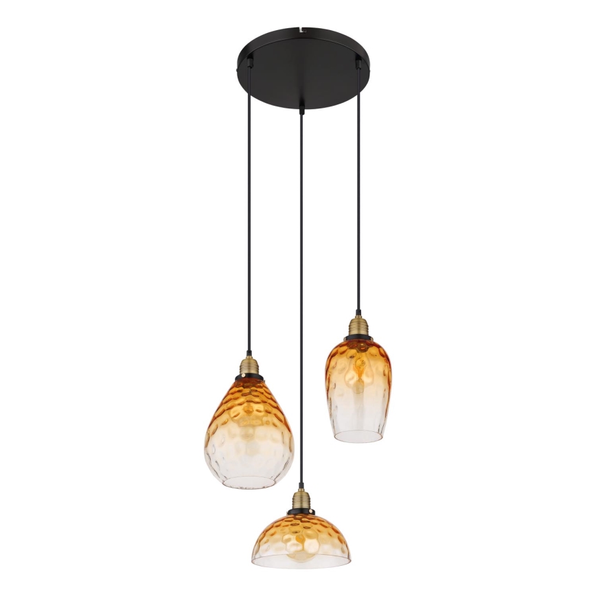 Globo - Підвісна люстра 3xE27/60W/230V діаметр 46 см помаранчевий