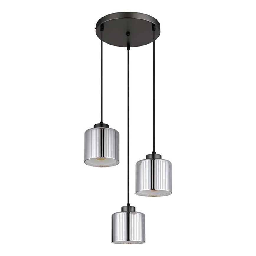 Globo - Підвісна люстра 3xE27/60W/230V глянцевий хром діаметр 33 см