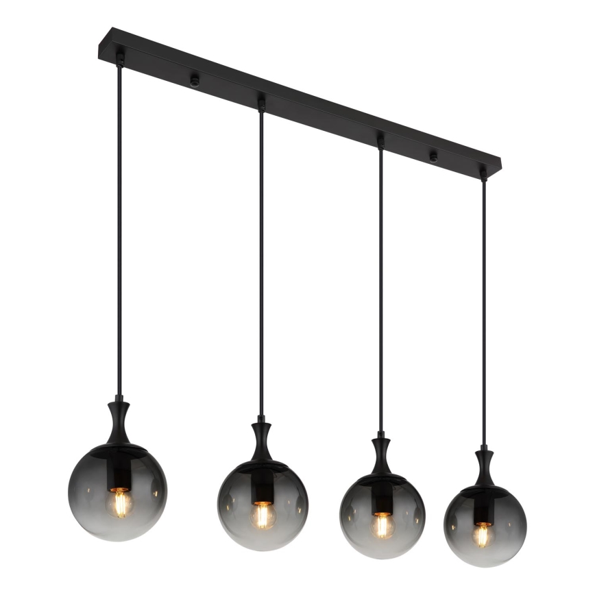 Globo - Підвісна люстра 4xE27/10W/230V чорний