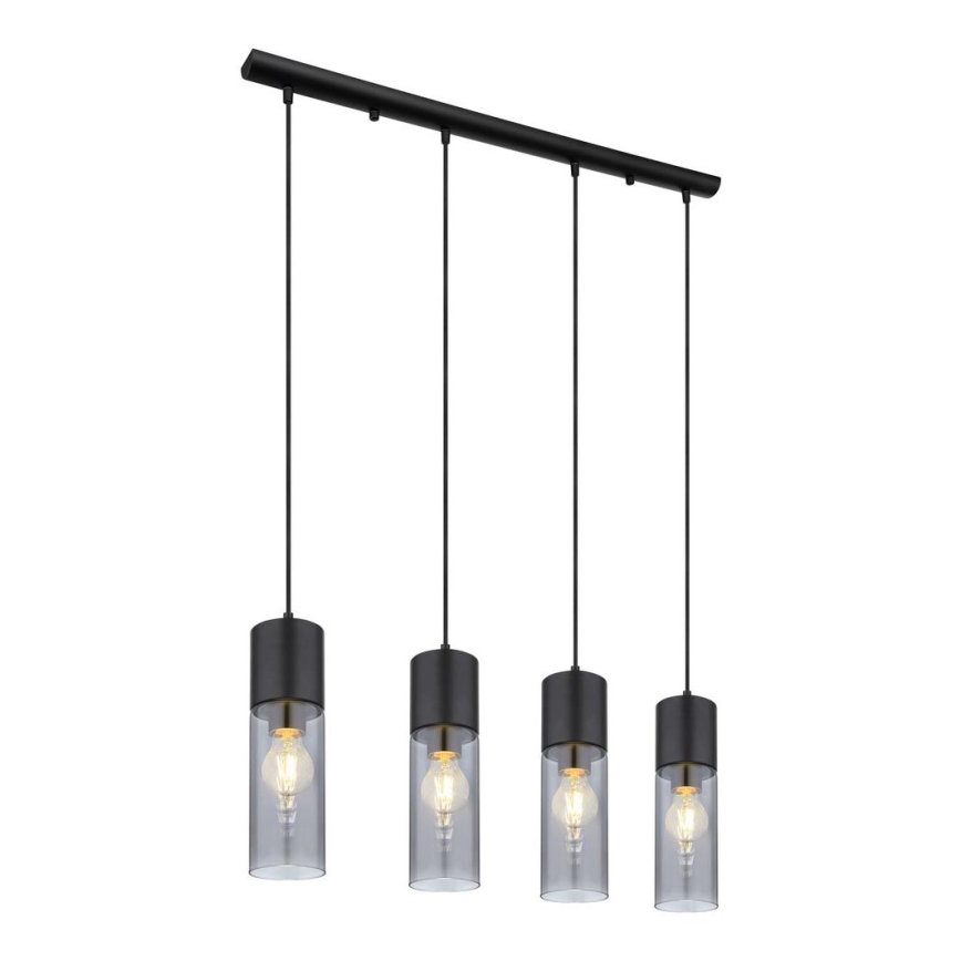 Globo - Підвісна люстра 4xE27/25W/230V чорний