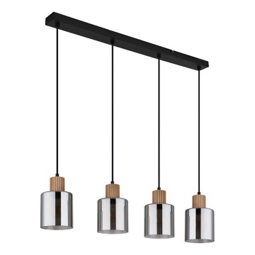 Globo - Підвісна люстра 4xE27/25W/230V чорний