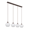 Globo - Підвісна люстра 4xE27/40W/230V білий/коричневий