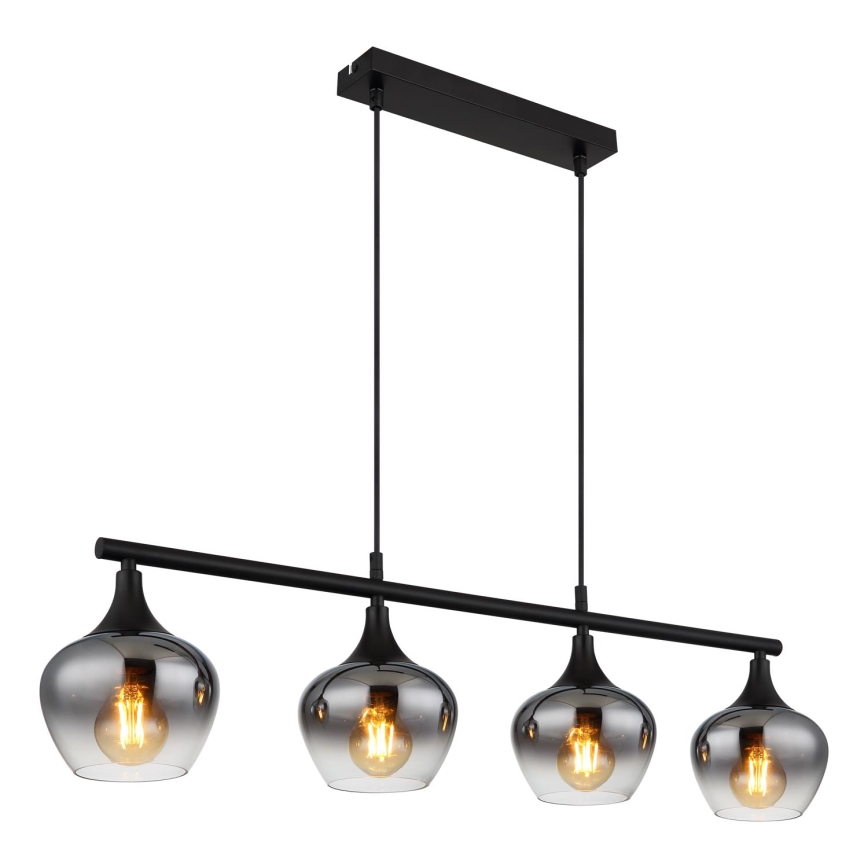 Globo - Підвісна люстра 4xE27/40W/230V чорний