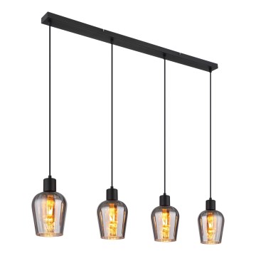 Globo - Підвісна люстра 4xE27/40W/230V чорний