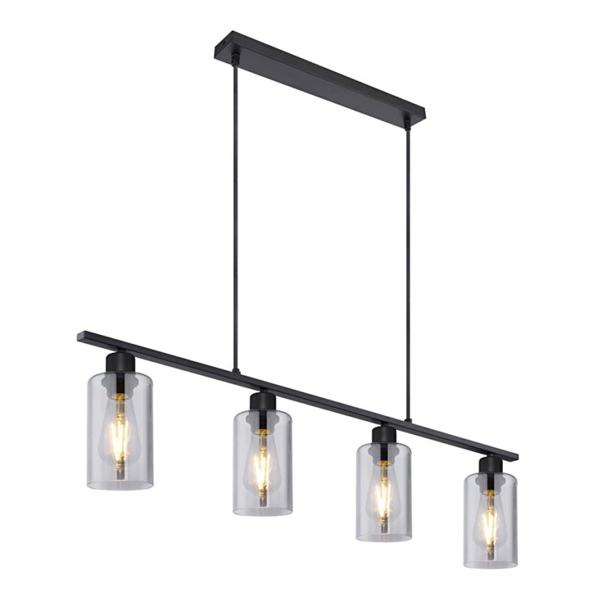 Globo - Підвісна люстра 4xE27/60W/230V чорний