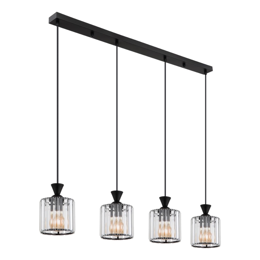 Globo - Підвісна люстра 4xE27/60W/230V чорний