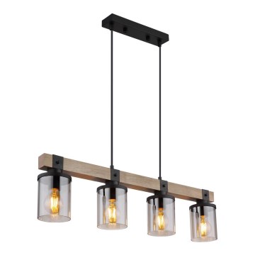 Globo - Підвісна люстра 4xE27/60W/230V дуб